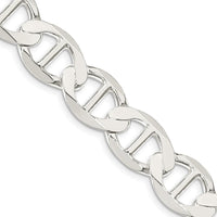 Sterling Silver 12.3mm Flat Anchor Chain Necklace - 24 Inches by Lumare Gioia