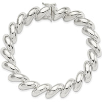 Sterling Silver 12mm San Marco Bracelet with Polished Finish by Lumare Gioia