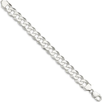 Sterling Silver 13mm Beveled Curb Chain Bracelet with Lobster Clasp - 9 Inches by Lumare Gioia