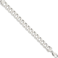 Sterling Silver 13mm Curb Chain Bracelet - 9" Length, Polished Finish by Lumare Gioia
