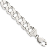 Sterling Silver 13mm Curb Chain Bracelet with Lobster Clasp - Polished Finish by Lumare Gioia