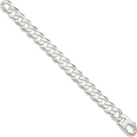 Sterling Silver 14mm Flat Curb Chain Bracelet with Polished Finish - 9" Length by Lumare Gioia