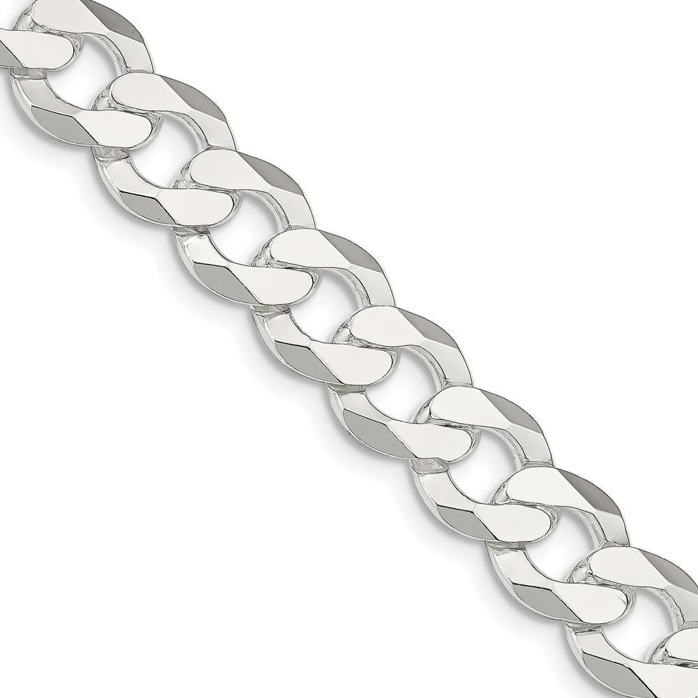 Sterling Silver 14mm Flat Curb Chain - Polished Finish, 20" Length by Lumare Gioia
