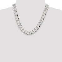 Sterling Silver 14mm Flat Curb Chain - Polished Finish, 20" Length by Lumare Gioia