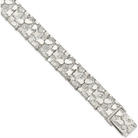 Sterling Silver 15mm Nugget Link Bracelet with Polished Finish by Lumare Gioia