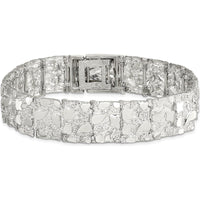 Sterling Silver 15mm Nugget Link Bracelet with Polished Finish by Lumare Gioia