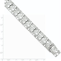 Sterling Silver 15mm Nugget Link Bracelet with Polished Finish by Lumare Gioia