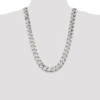 Sterling Silver 16.25mm Curb Chain Necklace - 26 Inches by Lumare Gioia