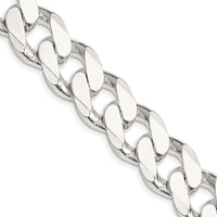 Sterling Silver 16.25mm Curb Chain with Polished Finish - 20" Length by Lumare Gioia