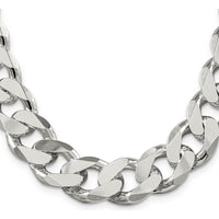 Sterling Silver 16.25mm Curb Chain with Polished Finish - 20" Length by Lumare Gioia
