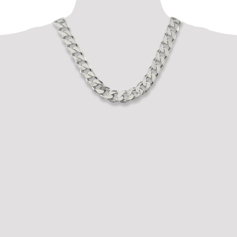 Sterling Silver 16.25mm Curb Chain with Polished Finish - 20" Length by Lumare Gioia