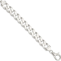 Sterling Silver 16.25mm Polished Curb Chain Bracelet with Lobster Clasp - 8 Inch Length by Lumare Gioia