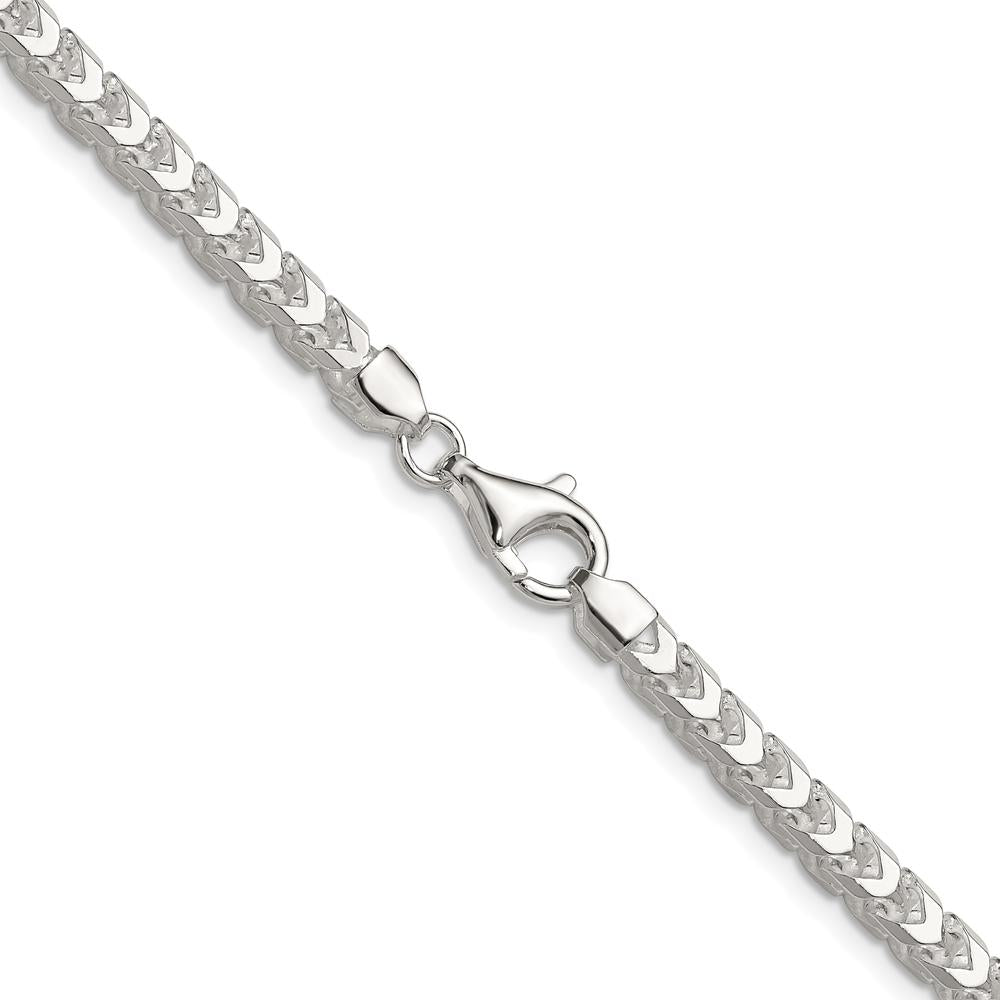 Sterling Silver 16" 4.7mm Diamond-Cut Square Franco Chain by Lumare Gioia