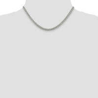 Sterling Silver 16" 5mm Domed Curb Chain Necklace with Side Diamond-Cut Detail by Lumare Gioia