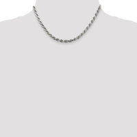 Sterling Silver 16" Diamond-Cut Rope Chain Necklace - 4.75mm Width by Lumare Gioia