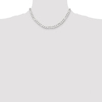 Sterling Silver 16" Figaro Chain Necklace - 7.5mm Links by Lumare Gioia
