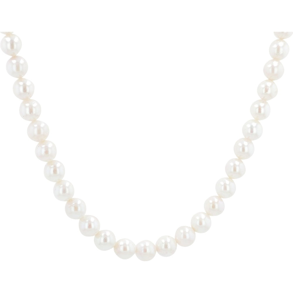 Sterling Silver 16-Inch Strand Necklace with Round White Pearls