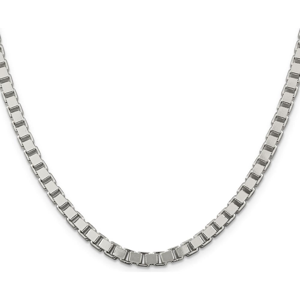 Sterling Silver 16" Polished Box Chain - 4.5mm Width by Lumare Gioia