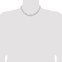 Sterling Silver 16" Rhodium-Plated 7.8mm Concave Beveled Curb Chain by Lumare Gioia