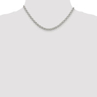 Sterling Silver 16" Rolo Chain Necklace with Rhodium Plating - 5mm Links by Lumare Gioia