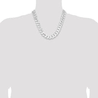 Sterling Silver 16mm Flat Curb Chain Necklace with Lobster Clasp - 20 Inches by Lumare Gioia