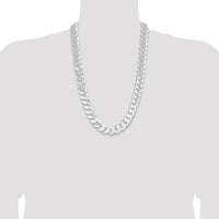 Sterling Silver 16mm Flat Curb Chain Necklace with Lobster Clasp - 26 Inches by Lumare Gioia