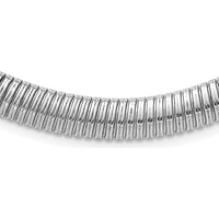 Sterling Silver 17.5" Polished Omega Necklace with 9mm Cubetto Links - Rhodium-Plated by Lumare Gioia