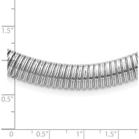 Sterling Silver 17.5" Polished Omega Necklace with 9mm Cubetto Links - Rhodium-Plated by Lumare Gioia
