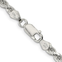 Sterling Silver 18" 4.25mm Diamond-Cut Rope Chain with Polished Finish by Lumare Gioia