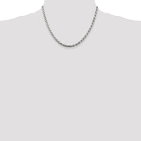 Sterling Silver 18" 4.25mm Diamond-Cut Rope Chain with Polished Finish by Lumare Gioia