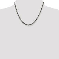 Sterling Silver 18" 4.5mm Rope Chain with Ruthenium Plating - Antiqued Finish by Lumare Gioia