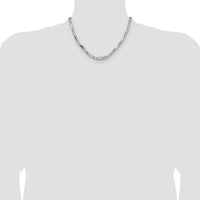 Sterling Silver 18" 4.75mm Diamond-Cut Figarope Chain Necklace - Polished Finish by Lumare Gioia
