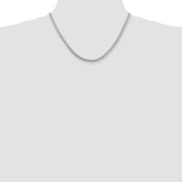 Sterling Silver 18" 4mm Rhodium-Plated Spiga Chain Necklace with Lobster Clasp by Lumare Gioia
