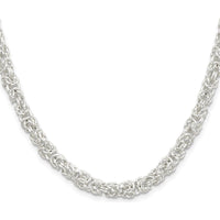 Sterling Silver 18" 5.5mm Rounded Byzantine Chain Necklace by Lumare Gioia