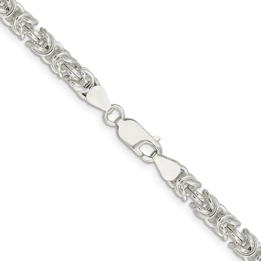 Sterling Silver 18" 5.5mm Rounded Byzantine Chain Necklace by Lumare Gioia