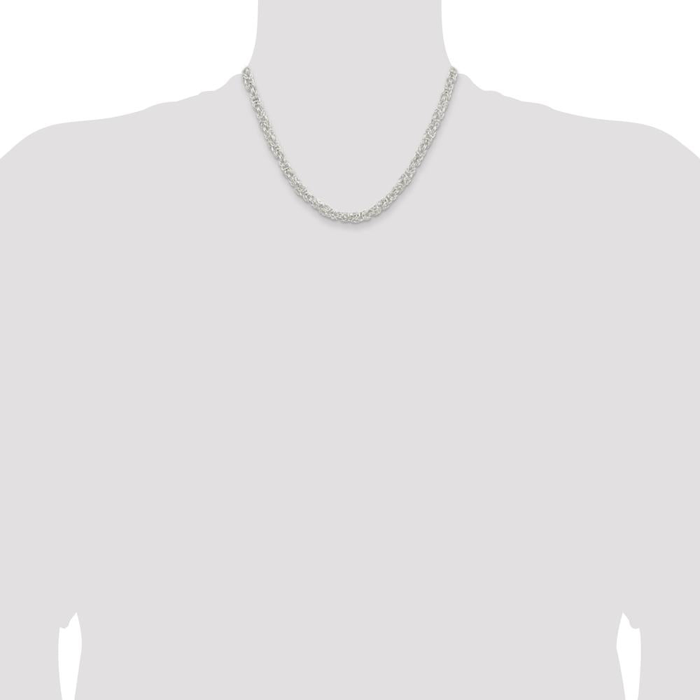 Sterling Silver 18" 5.5mm Rounded Byzantine Chain Necklace by Lumare Gioia