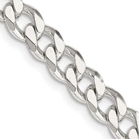 Sterling Silver 18" 6.5mm Polished Curb Chain with Lobster Clasp by Lumare Gioia