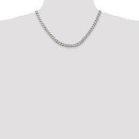 Sterling Silver 18" 6.5mm Polished Curb Chain with Lobster Clasp by Lumare Gioia