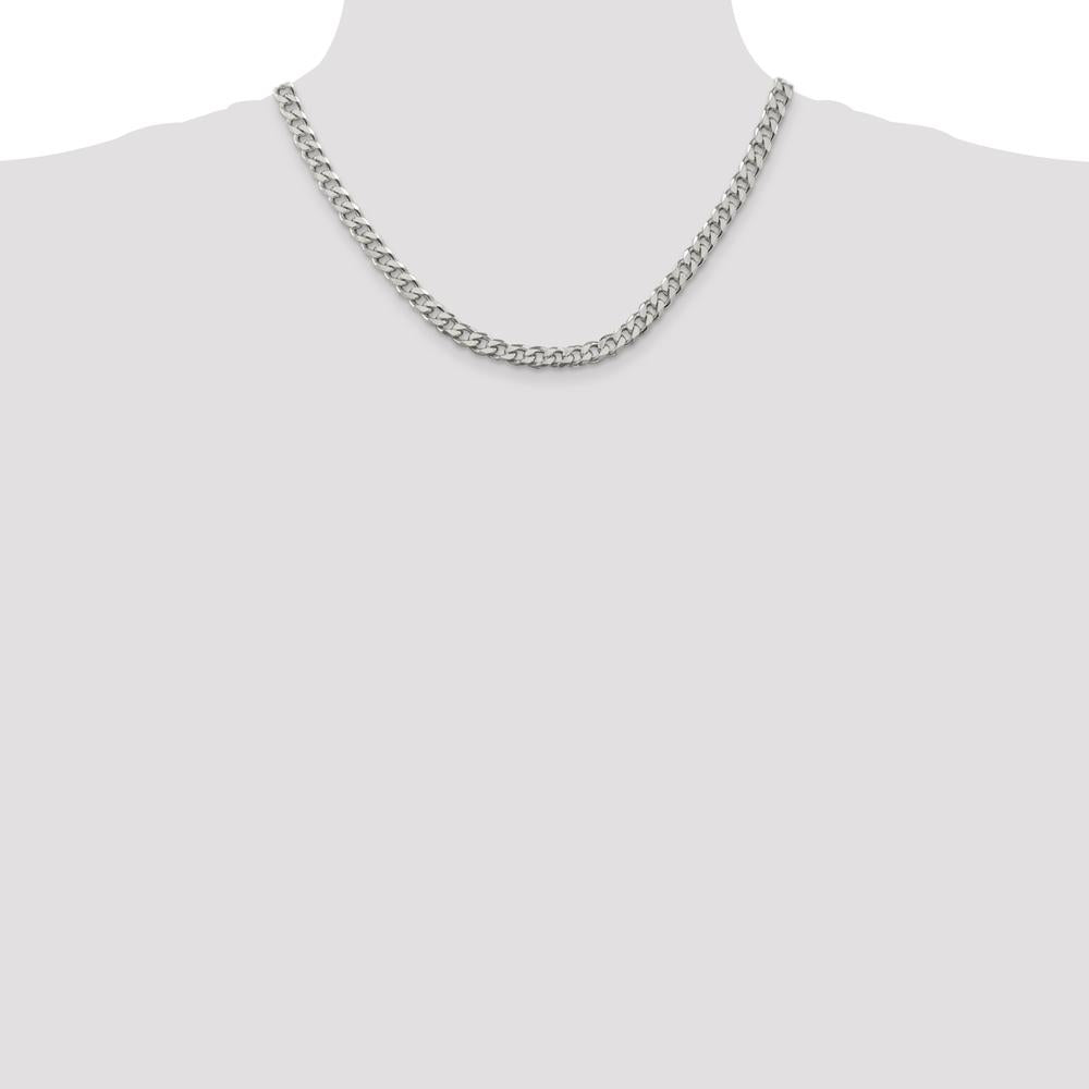 Sterling Silver 18" 6.5mm Polished Curb Chain with Lobster Clasp by Lumare Gioia
