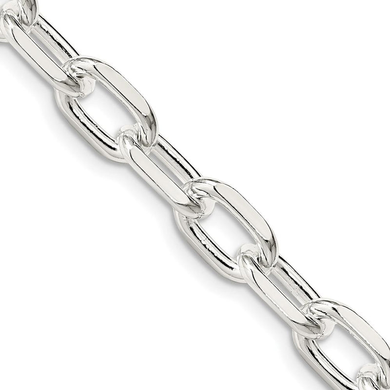 Sterling Silver 18" 7.5mm Diamond-Cut Cable Link Chain - Polished Finish by Lumare Gioia