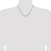 Sterling Silver 18" 7.5mm Diamond-Cut Cable Link Chain - Polished Finish by Lumare Gioia