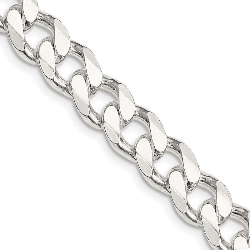 Sterling Silver 18" 9.3mm Polished Curb Chain Necklace by Lumare Gioia