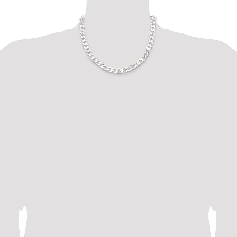 Sterling Silver 18" 9.3mm Polished Curb Chain Necklace by Lumare Gioia