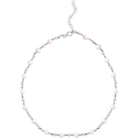 Sterling Silver 18" Alternating Freshwater Pearl and Bead Necklace with Lobster Clasp by Orozza Fine Jewelry