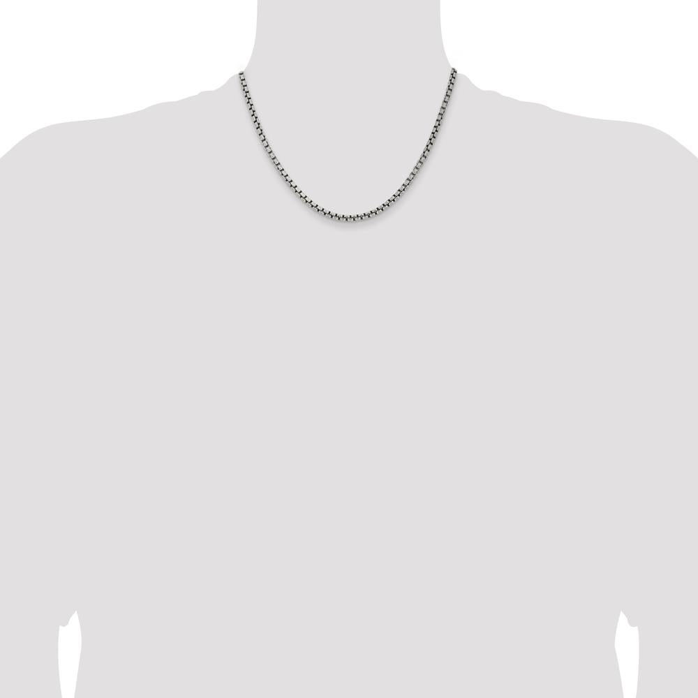Sterling Silver 18" Antiqued Box Chain - 3.6mm Width by Lumare Gioia