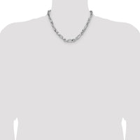 Sterling Silver 18" Diamond-Cut Figarope Chain Necklace - 7mm Width by Lumare Gioia