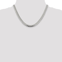 Sterling Silver 18" Domed Curb Chain with Diamond-Cut Texture - 7.35mm Width by Lumare Gioia