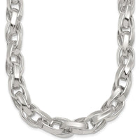 Sterling Silver 18" Double Twisted Link Necklace with Polished Finish by Lumare Gioia