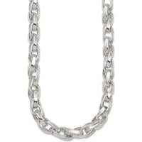 Sterling Silver 18" Double Twisted Link Necklace with Polished Finish by Lumare Gioia