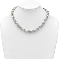 Sterling Silver 18" Double Twisted Link Necklace with Polished Finish by Lumare Gioia